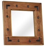 vidaXL Miroir Bois d'acacia massif 50 x 50 cm