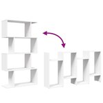 vidaXL Bibliothèque séparateur de pièce à 4 niveaux Blanc 70 x 24 x 129 cm Bois d'ingénierie