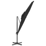 vidaXL Parasol cantilever à double toit Noir 300x300 cm