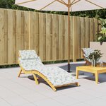 vidaXL Coussin de chaise longue motif de feuilles tissu oxford