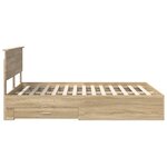 vidaXL Cadre de lit Chêne Sonoma 140 x 190 cm Bois d'ingénierie