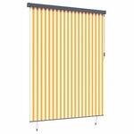 vidaXL Store Roulant Extérieur Orange et blanc 200 x 250 cm tissu