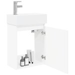 vidaXL Meuble de salle de bain avec robinet Blanc 45 5 x 25 5 x 84 cm
