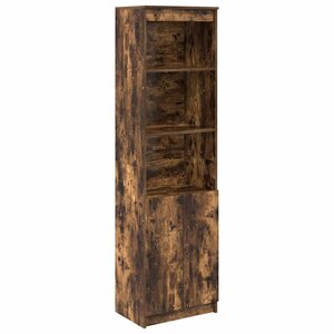 vidaXL Buffet haut chêne fumé 50x35x180 cm bois d'ingénierie