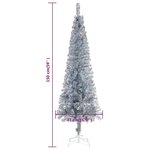 vidaXL Sapin de Noël étroit Argenté 150 cm