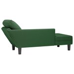 vidaXL Chaise longue avec coussin vert foncé tissu en velours côtelé