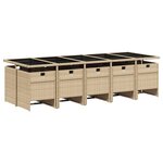 vidaXL Ensemble à manger de jardin et coussins 11 Pièces mélange beige