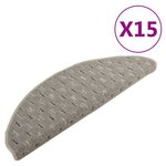 vidaXL Tapis d'escalier 15 Pièces Gris 65x21x4 cm