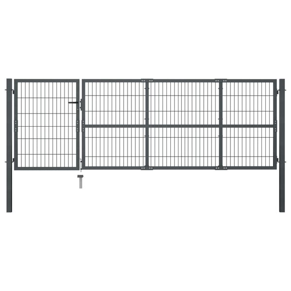 vidaXL Portillon avec poteaux Acier 350 x 100 cm Anthracite