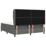 vidaXL Lit à ressorts avec matelas Gris foncé 180 x 200 cm tissu