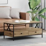 vidaXL Table basse chêne artisanal 100 x 51 x 45 cm Bois d'ingénierie
