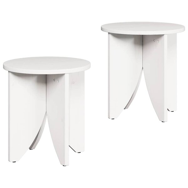 vidaXL Table basse 2 Pièces Blanc