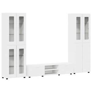 vidaXL Ensemble meuble TV avec tiroir FLORIN Blanc Bois d'ingénierie
