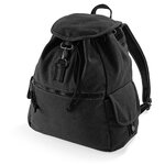 Sac à dos toile - look usé style vintage - noir - QD612 - mixte homme / femme