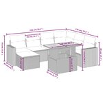 vidaXL Salon de jardin 8 Pièces avec coussins gris résine tressée