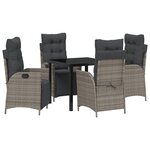 vidaXL Ensemble de Salle à Manger de Jardin 5 Pièces en Rattan Poly Gris
