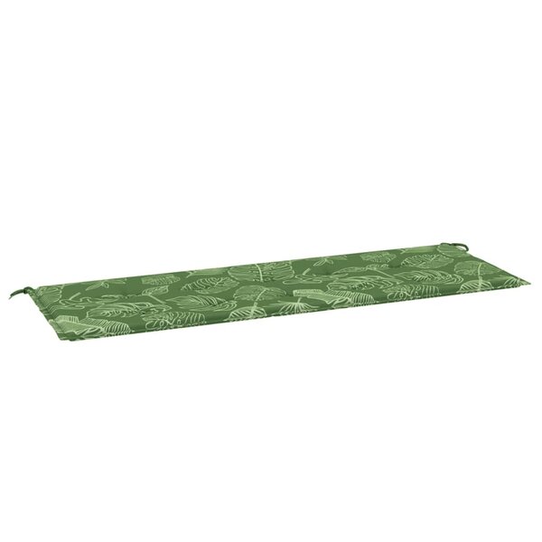 vidaXL Coussin de banc de jardin motif de feuilles 150x50x4 cm