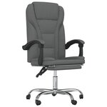 Chaise fauteuil siège pivotante de inclinable de bureau informatique étude foncé tissu gris 02_0024243