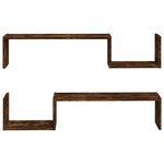 vidaXL Étagères murales 2 Pièces Chêne fumé 100x15x20cm Bois d’ingénierie