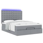 VidaXL Cadre de lit ottoman et matelas gris clair 140x200 cm tissu