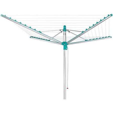 Leifheit 85285 Séchoir jardin parapluie Linomatic 400 Easy - 40 metres avec syteme Easy-Lift, rétractation automatique des fils