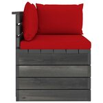 vidaXL Canapé d'angle palette de jardin avec coussin Bois de pin