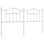 vidaXL Tête de lit métal blanc 160 cm