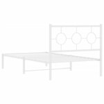 vidaXL Cadre de lit métal avec tête de lit blanc 100x190 cm
