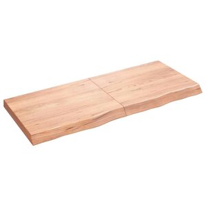 vidaXL Dessus de table marron clair bois chêne massif traité