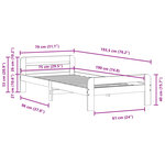 vidaXL Cadre de lit sans matelas blanc 75x190 cm bois de pin massif