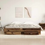 vidaXL Cadre de lit avec tiroirs avec tiroir Bois ancien 180 x 200 cm