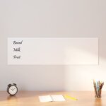 vidaXL Tableau noir magnétique mural Blanc 100x30 cm Verre trempé