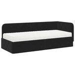 vidaXL Cadre de lit d'angle Noir 80 x 200 cm Velours