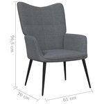 Vidaxl chaise de relaxation gris foncé tissu