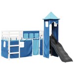 vidaXL Lit mezzanine enfants avec tour bleu 80x200cm bois pin massif