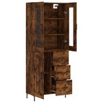 vidaXL Buffet haut Chêne fumé 69 5x34x180 cm Bois d'ingénierie