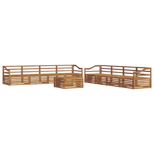 vidaXL Ensemble de canapés d'extérieur 9 Pièces Naturel