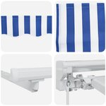 vidaXL Auvent Rétractable Rayé Bleu et blanc 400 x 200 cm tissu