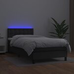 vidaXL Sommier à lattes de lit avec matelas et LED Noir 90x190 cm