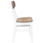 vidaXL Chaises à manger coussins 2 Pièces blanc bois massif caoutchouc