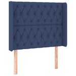 vidaXL Tête de lit avec oreilles Bleu 103x16x118/128 cm Tissu
