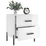 vidaXL Tables de chevet 2 Pièces blanc brillant 40x35x47 5 cm