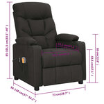 vidaXL Fauteuil électrique de massage Noir Tissu