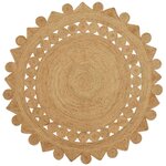 vidaXL Tapis Marron Ø 210 cm Jute