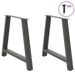 vidaXL Pieds de table à manger en forme de A 2 pièces Anthracite 100 x (72-73) cm Acier