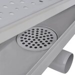 vidaXL Drain de douche linéaire 1030x140 mm acier inoxydable
