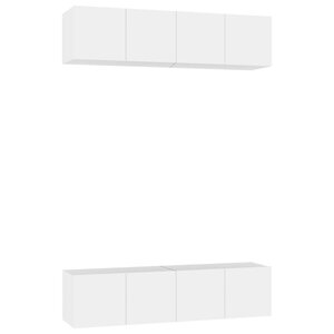 vidaXL Meubles TV 4 Pièces Blanc 60x30x30 cm Aggloméré