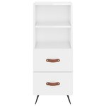 vidaXL Buffet haut Blanc brillant 34 5x34x180 cm Bois d'ingénierie