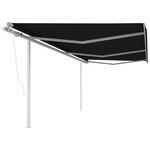 vidaXL Auvent automatique rétractable avec poteaux 6x3 5 m Anthracite