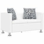 vidaXL Ensemble de canapés 2 places et 3 places Cuir synthétique Blanc
